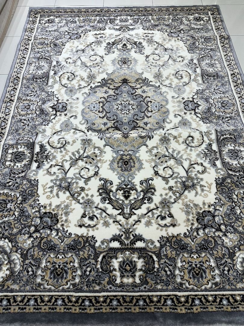 Imperial Ash Medallion Turkish Rug – Approx. 5×7 ft
