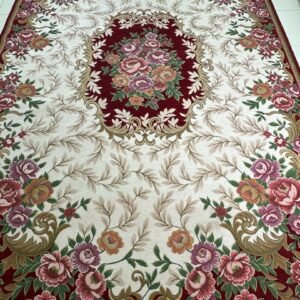 Crimson Rose Garden Irani-Style Rug – 6×9 ft
