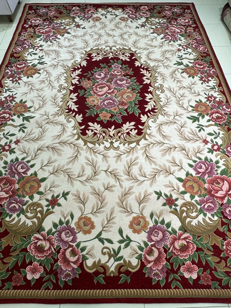 Crimson Rose Garden Irani-Style Rug – 6×9 ft
