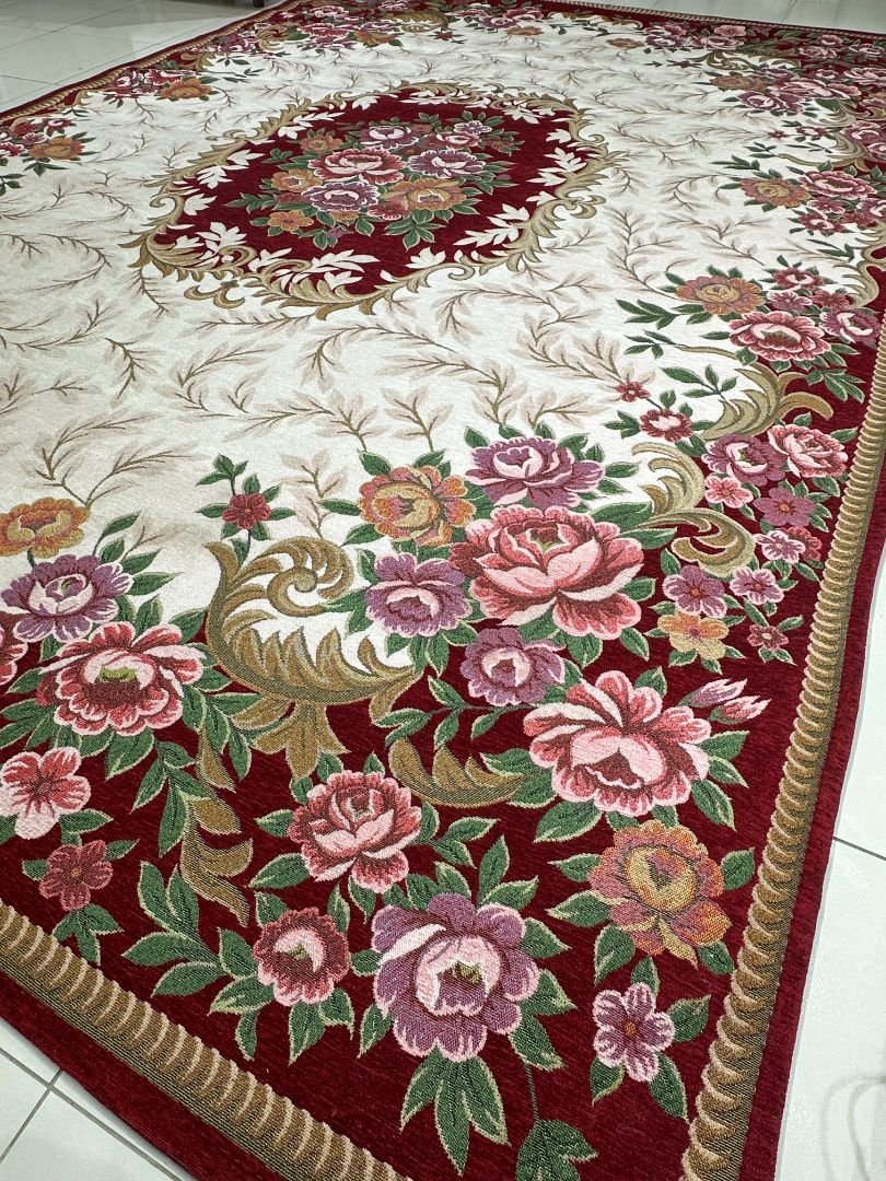 Crimson Rose Garden Irani-Style Rug – 6×9 ft - Image 2