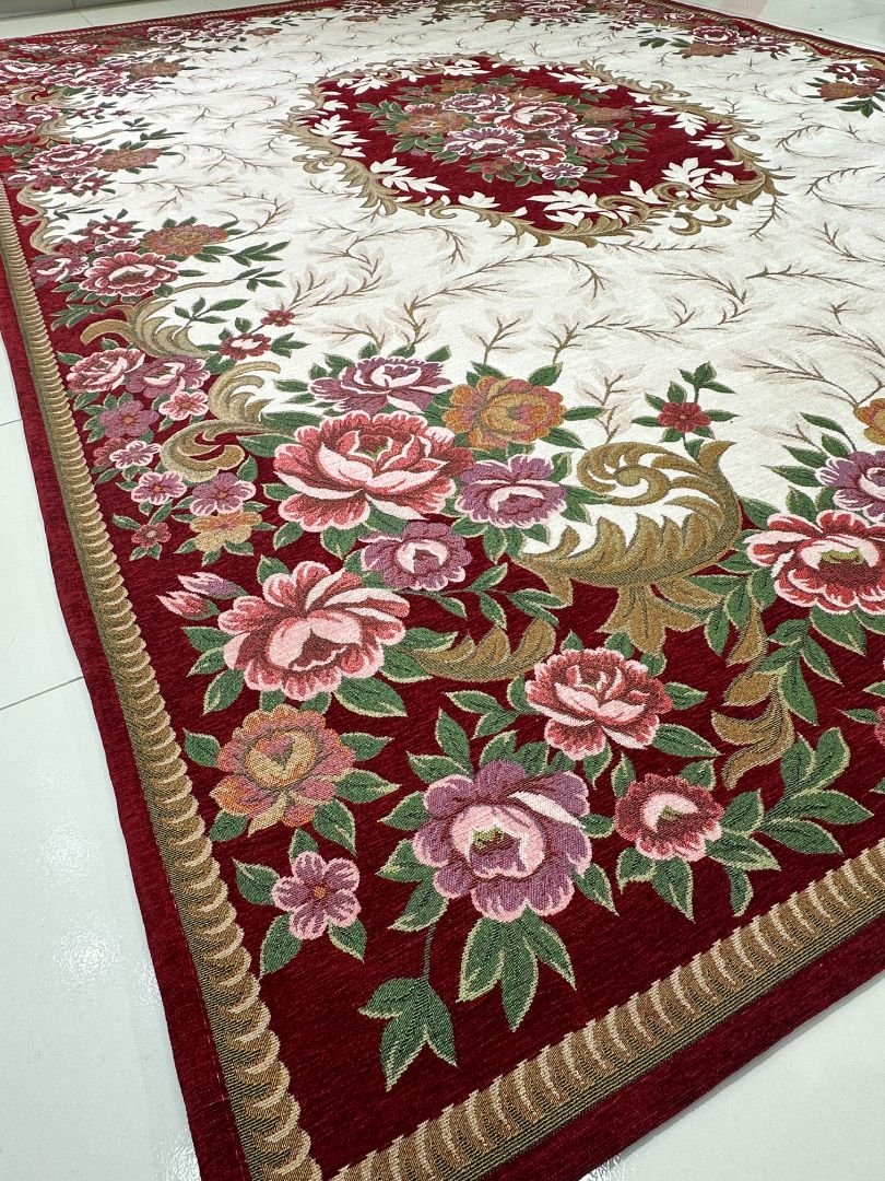 Crimson Rose Garden Irani-Style Rug – 6×9 ft - Image 4