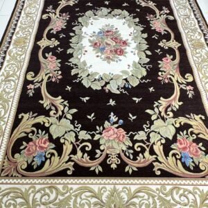 Mocha Rose Garden Irani-Style Rug – 6×9 ft