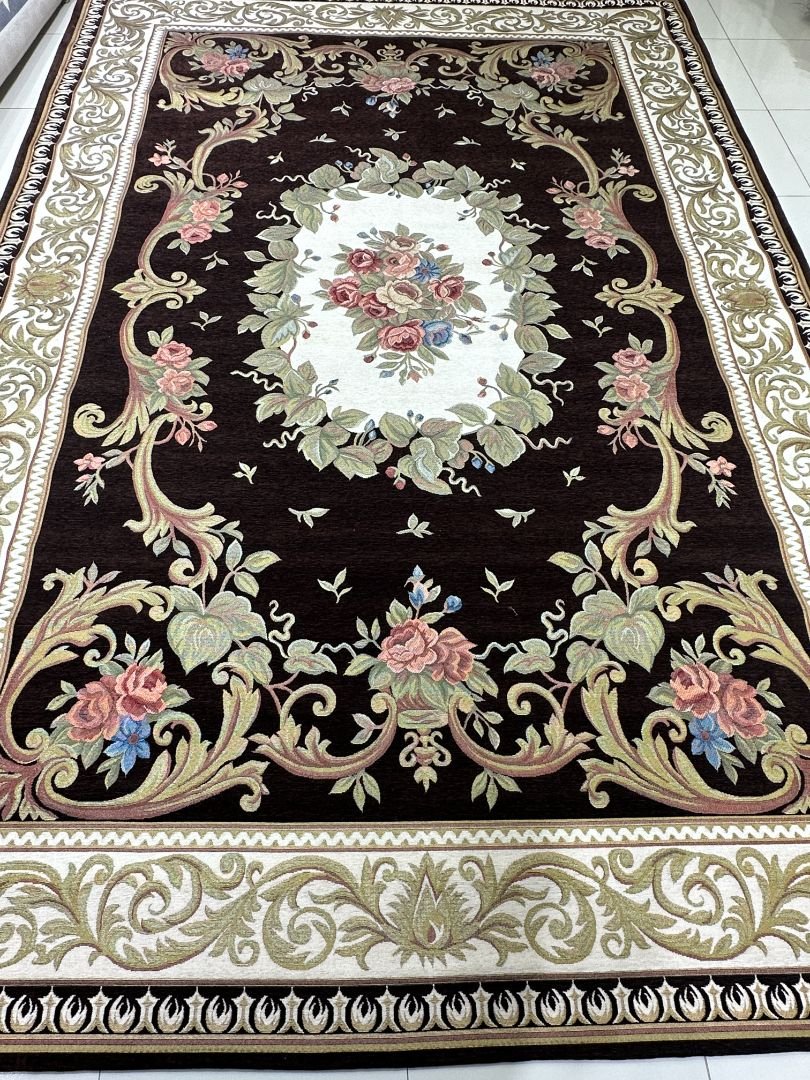Mocha Rose Garden Irani-Style Rug – 6×9 ft - Image 3