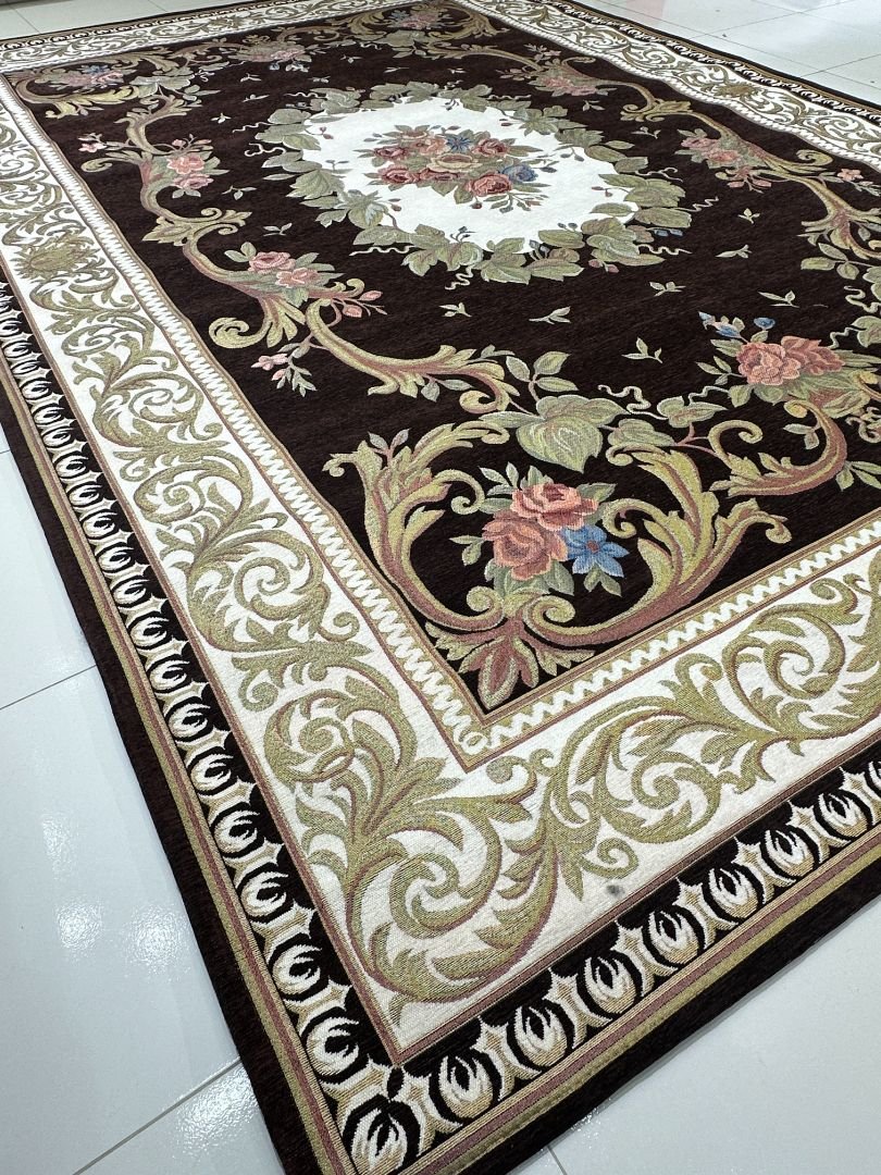 Mocha Rose Garden Irani-Style Rug – 6×9 ft - Image 4