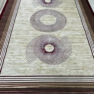 Maroon Orbit Turkish Rug – 210×300 cm