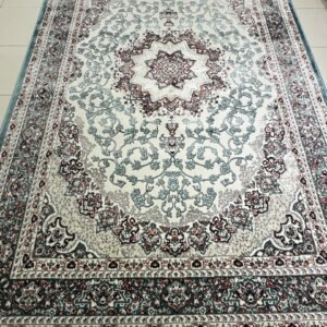 Zareen Aqua Persian-Style Turkish Rug – 6×9 ft