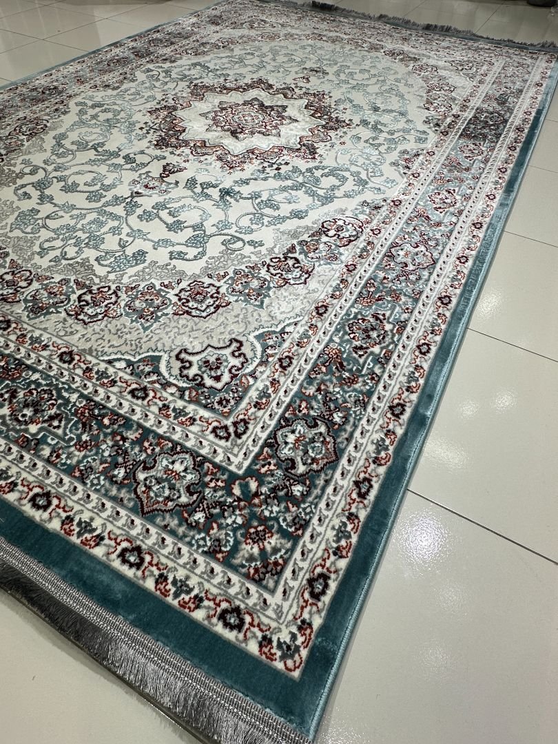Zareen Aqua Persian-Style Turkish Rug – 6×9 ft - Image 2