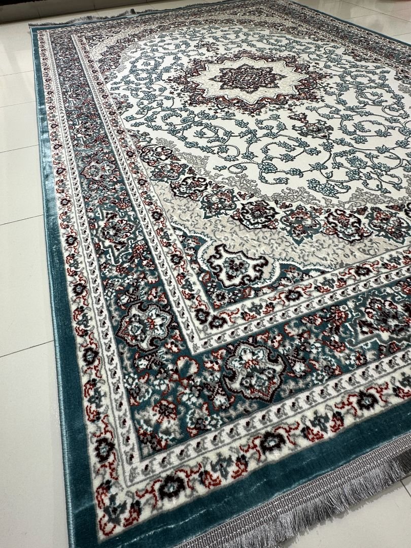 Zareen Aqua Persian-Style Turkish Rug – 6×9 ft - Image 4