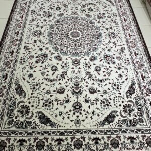 Mehran Ivory Persian-Style Turkish Rug – 6×9 ft