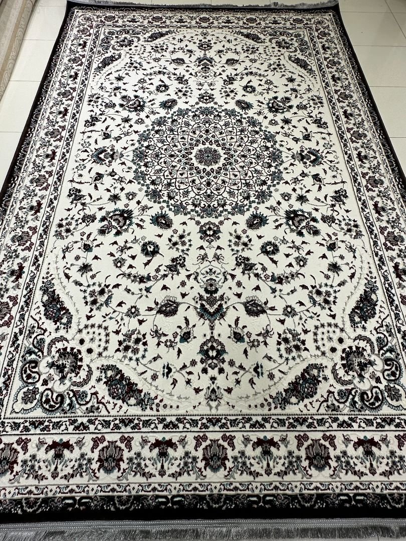 Mehran Ivory Persian-Style Turkish Rug – 6×9 ft - Image 3