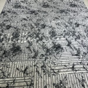 Graphite Grid Premium Turkish Rug – 6.5×9.5 ft