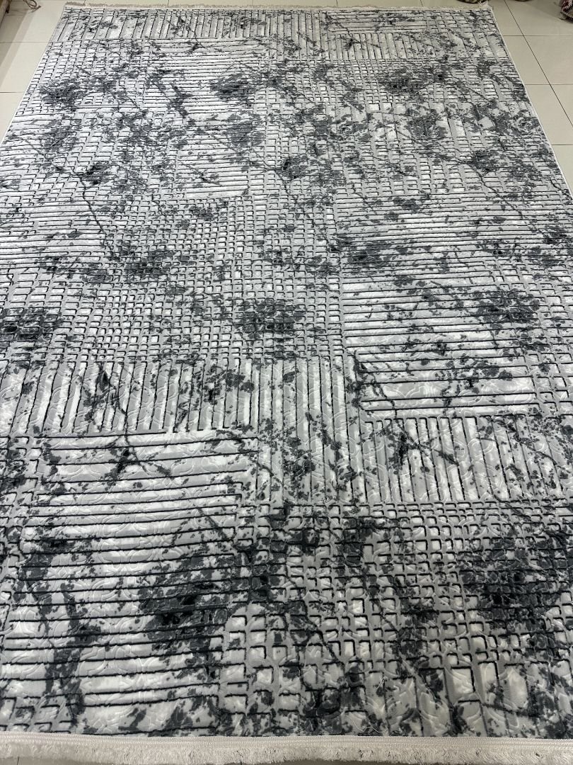 Graphite Grid Premium Turkish Rug – 6.5×9.5 ft - Image 3