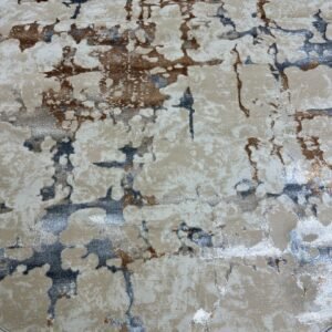Champagne Marble Premium Turkish 3D Shiny Abstract Round Rug – Beige & Ivory, 200 × 200 cm (6.5 × 6.5 ft)