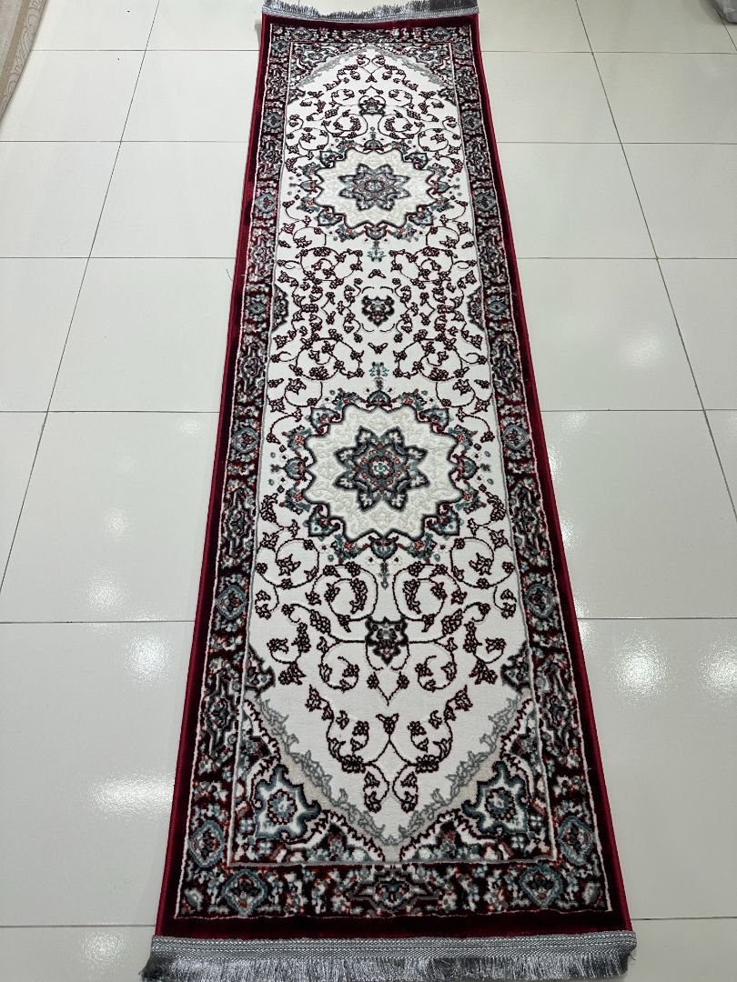 ARYA Red Medallion Persian-Style Turkish Runner Rug – 1.97 × 6.89 ft