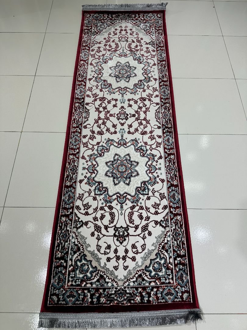 ARYA Red Medallion Persian-Style Turkish Runner Rug – 1.97 × 5.91 ft