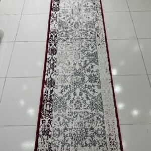 MIRA Distressed Red & Grey Turkish Runner Rug – 1.97 × 6.89 ft