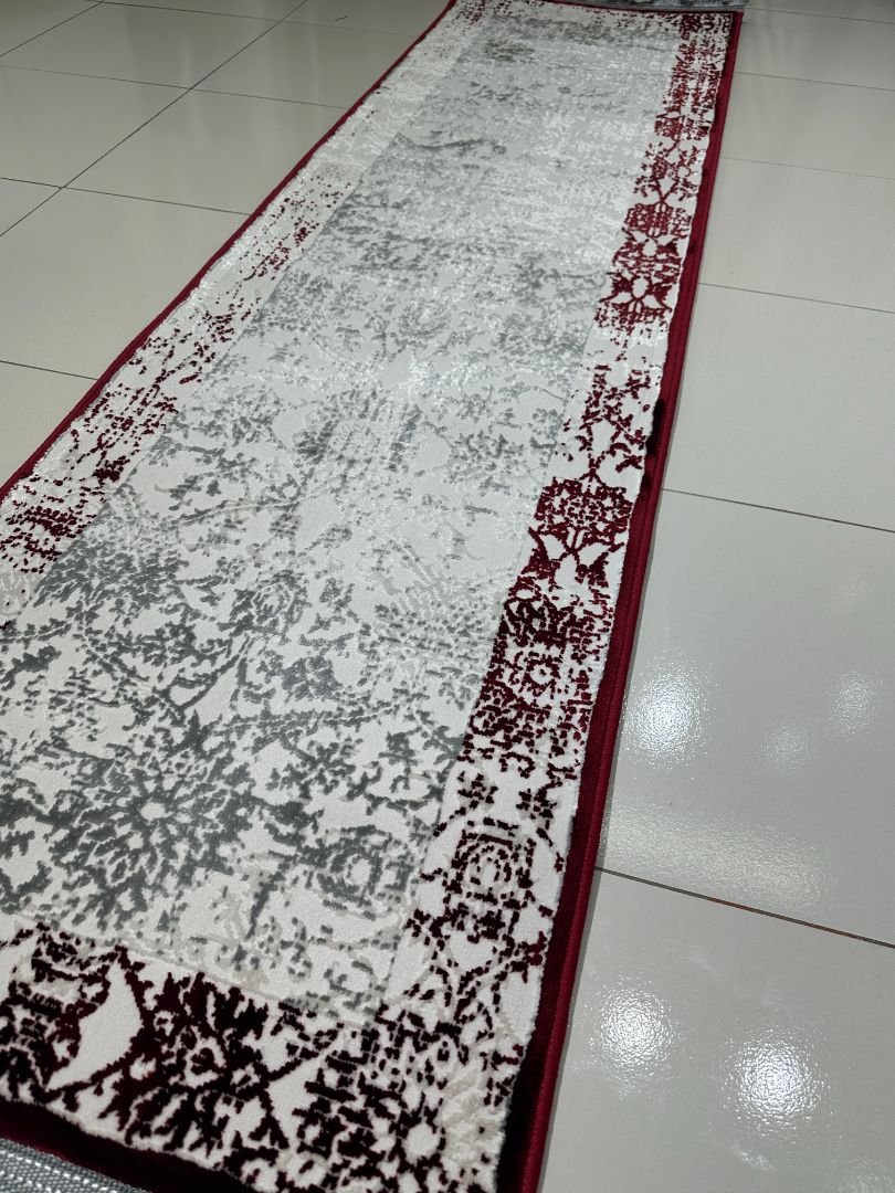 MIRA Distressed Red & Grey Turkish Runner Rug – 1.97 × 6.89 ft - Image 4