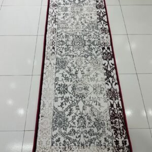 MIRA Distressed Red & Grey Turkish Runner Rug – 1.97 × 5.91 ft