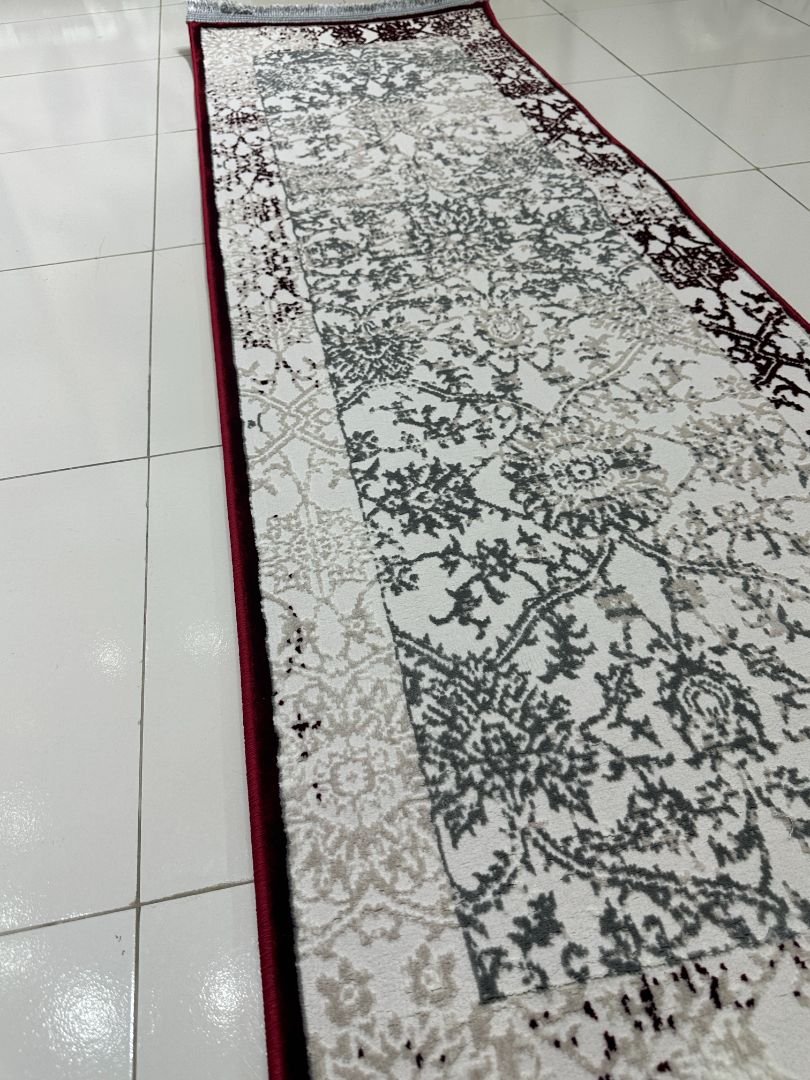 MIRA Distressed Red & Grey Turkish Runner Rug – 1.97 × 5.91 ft - Image 2