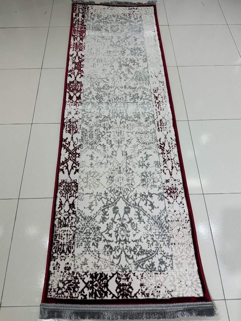 MIRA Distressed Red & Grey Turkish Runner Rug – 1.97 × 5.91 ft - Image 3