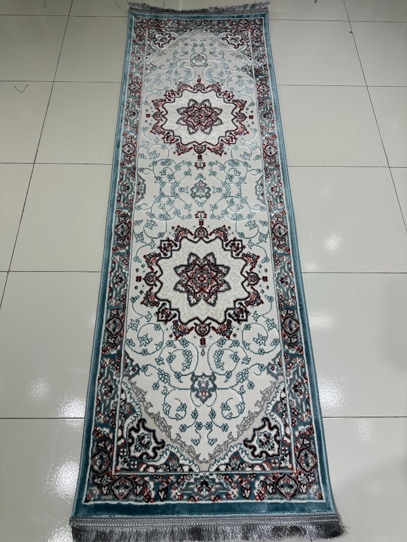 ARYA Blue Medallion Persian-Style Turkish Runner Rug – 1.97 × 5.91 ft