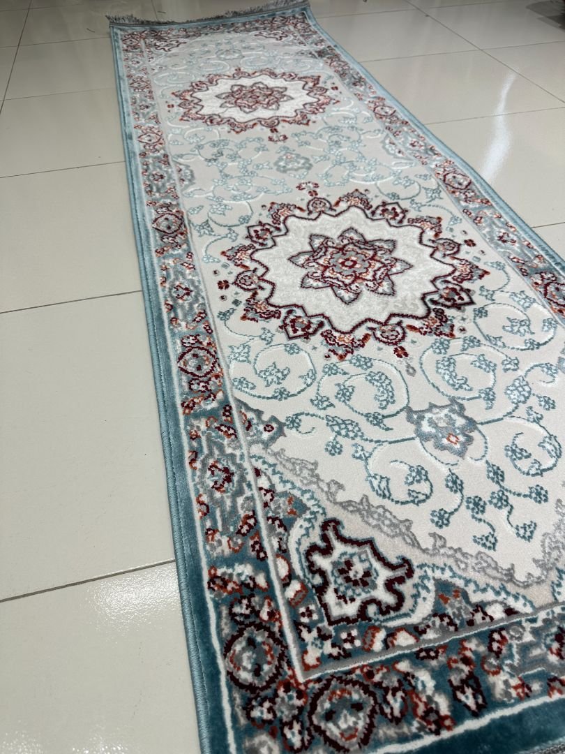 ARYA Blue Medallion Persian-Style Turkish Runner Rug – 1.97 × 5.91 ft - Image 2