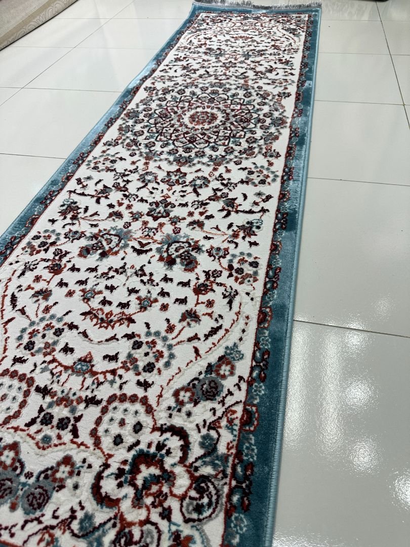 RUMI Blue Persian Medallion Turkish Runner Rug – 1.97 × 6.89 ft - Image 2