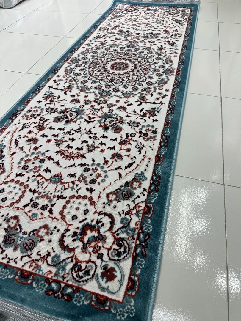 RUMI Blue Persian Medallion Turkish Runner Rug – 1.97 × 5.91 ft - Image 2