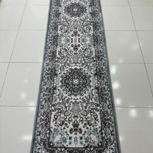 SERA Grey Persian Medallion Turkish Runner Rug – 1.97 × 6.89 ft