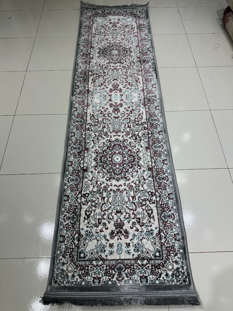 SERA Grey Persian Medallion Turkish Runner Rug – 1.97 × 6.89 ft - Image 3