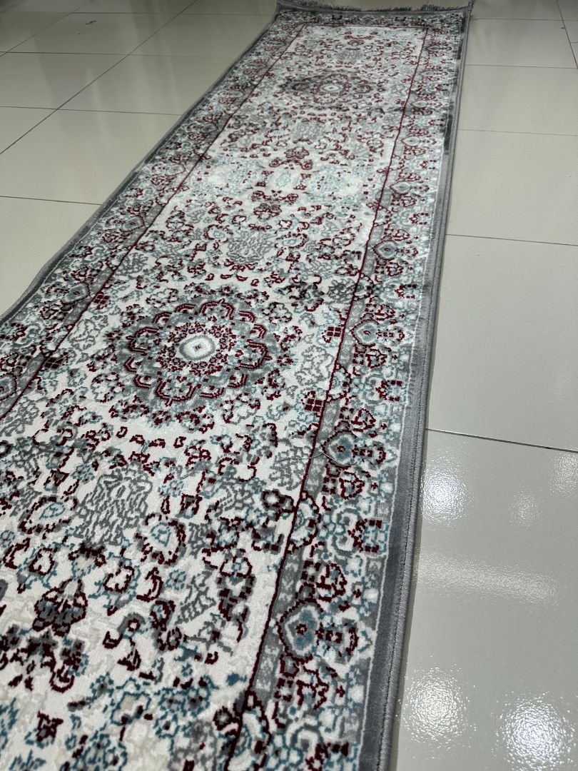SERA Grey Persian Medallion Turkish Runner Rug – 1.97 × 6.89 ft - Image 4