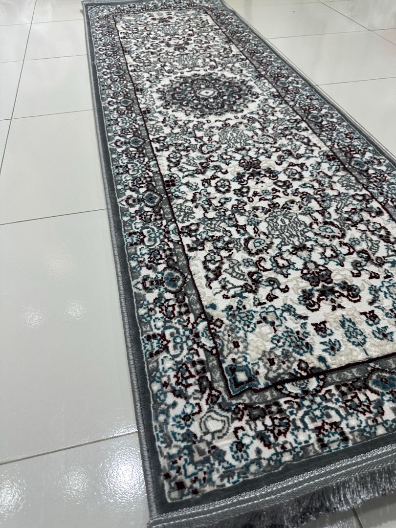 SERA Grey Persian Medallion Turkish Runner Rug – 1.97 × 5.91 ft - Image 2