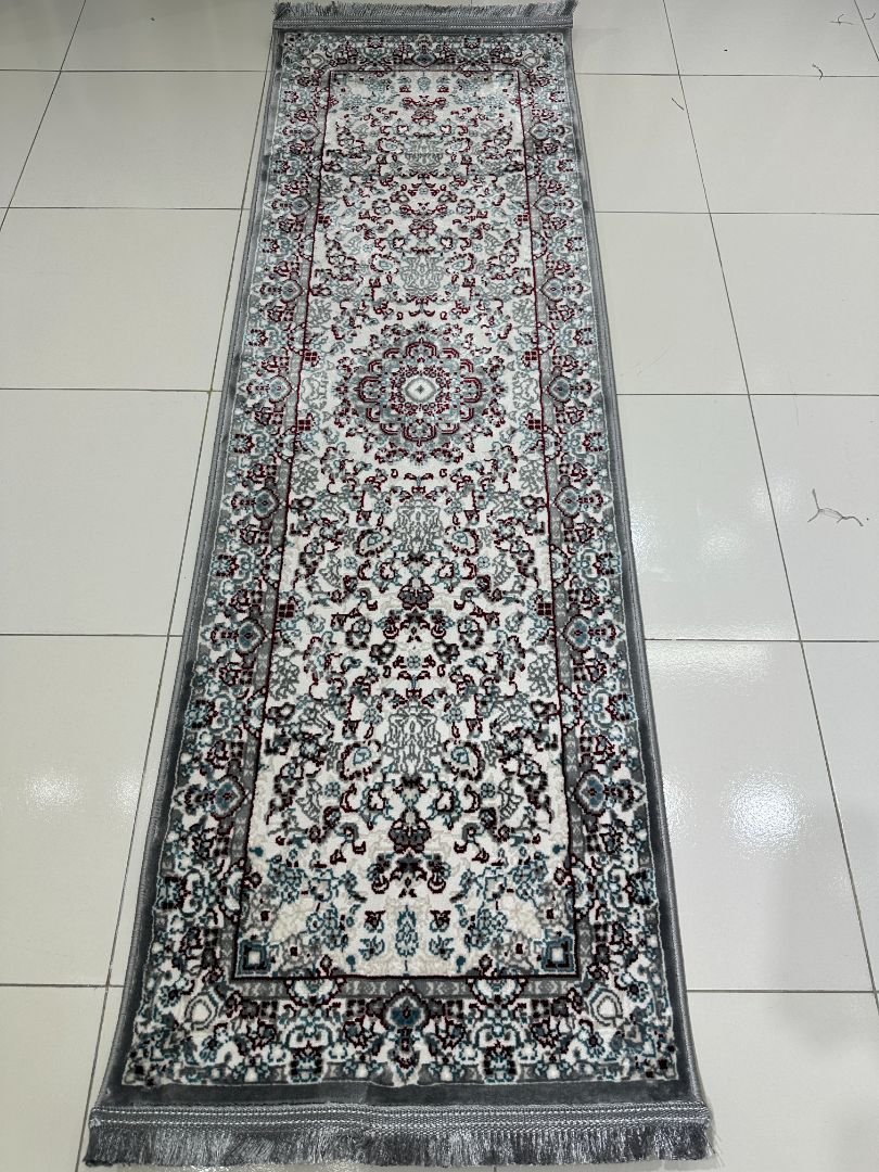 SERA Grey Persian Medallion Turkish Runner Rug – 1.97 × 5.91 ft - Image 3