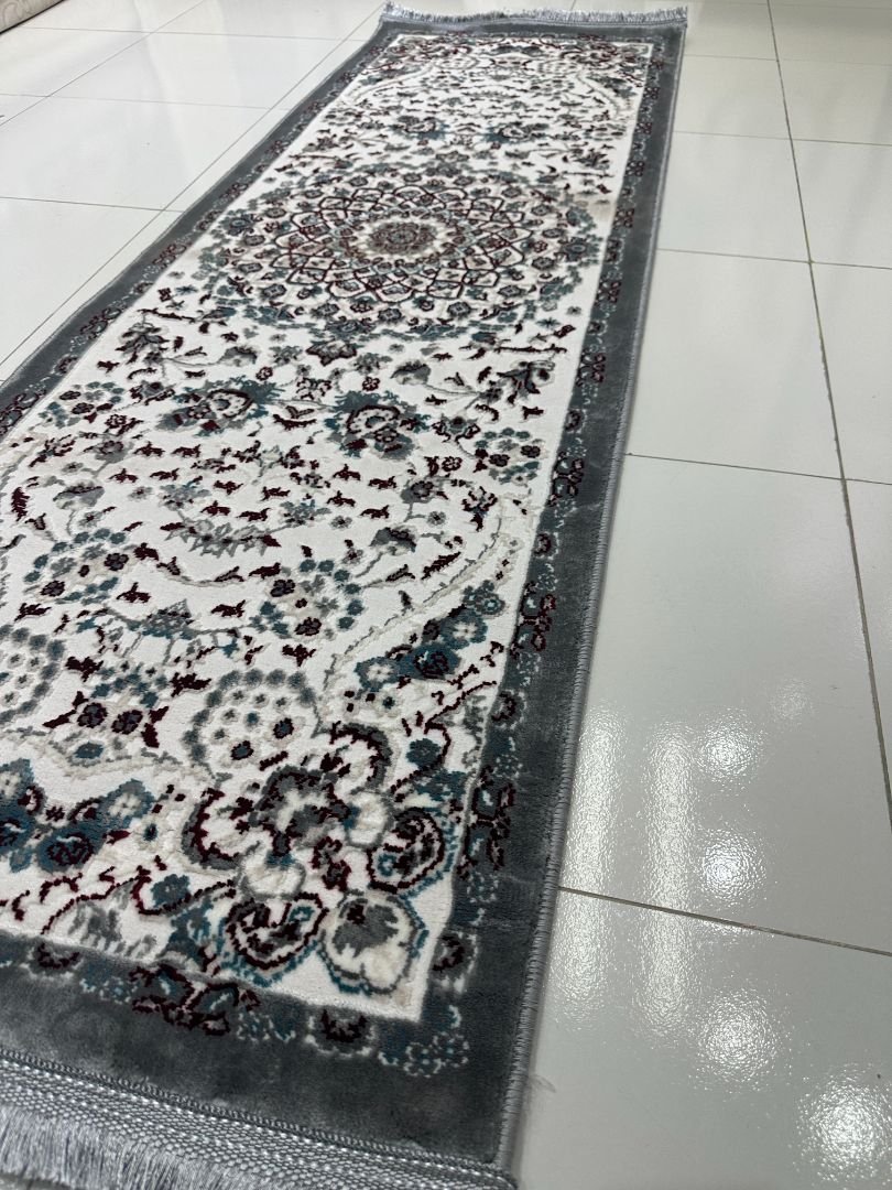 RUMI Grey Persian Medallion Turkish Runner Rug – 1.97 × 5.91 ft - Image 2
