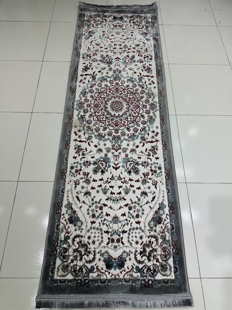 RUMI Grey Persian Medallion Turkish Runner Rug – 1.97 × 5.91 ft - Image 3