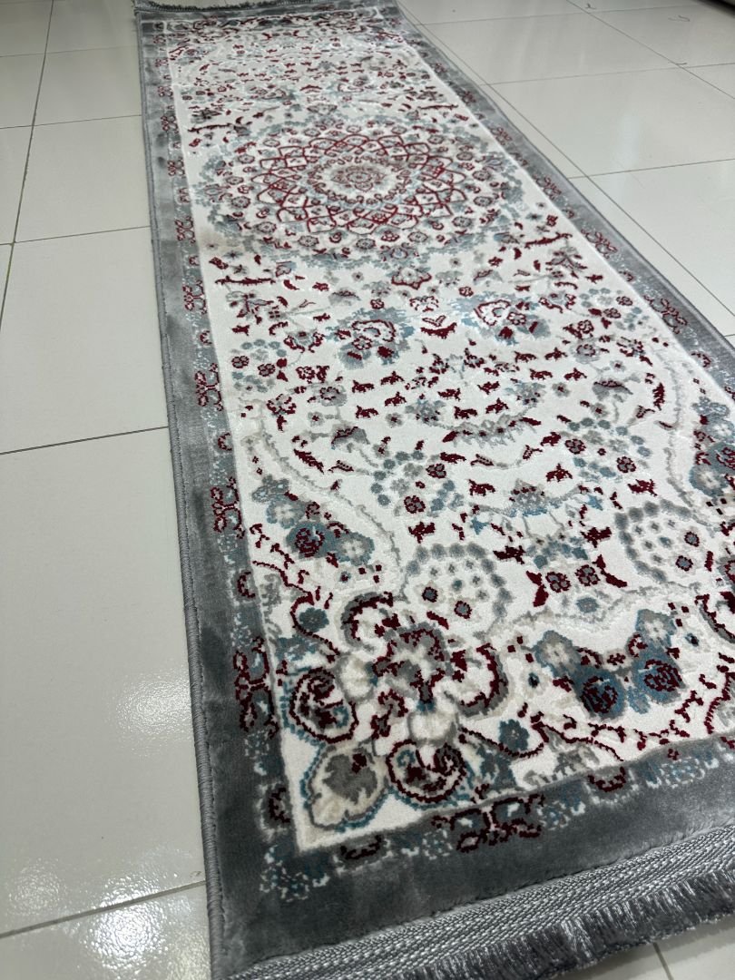 RUMI Grey Persian Medallion Turkish Runner Rug – 1.97 × 5.91 ft - Image 4
