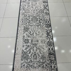 MIRA Distressed Grey Persian-Style Turkish Runner Rug – 1.97 × 5.91 ft