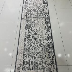 MIRA Distressed Grey Persian-Style Turkish Runner Rug – 1.97 × 6.89 ft