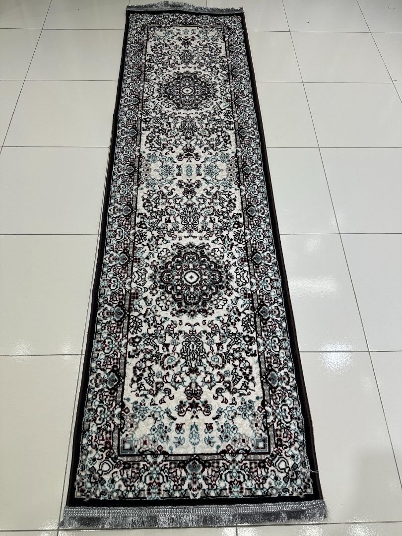 SERA Brown Persian Medallion Turkish Runner Rug – 1.97 × 6.89 ft