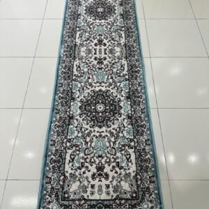 SERA Blue Persian Medallion Turkish Runner Rug – 1.97 × 6.89 ft