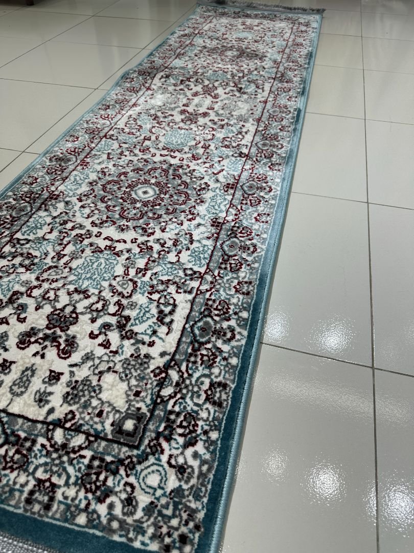SERA Blue Persian Medallion Turkish Runner Rug – 1.97 × 6.89 ft - Image 4