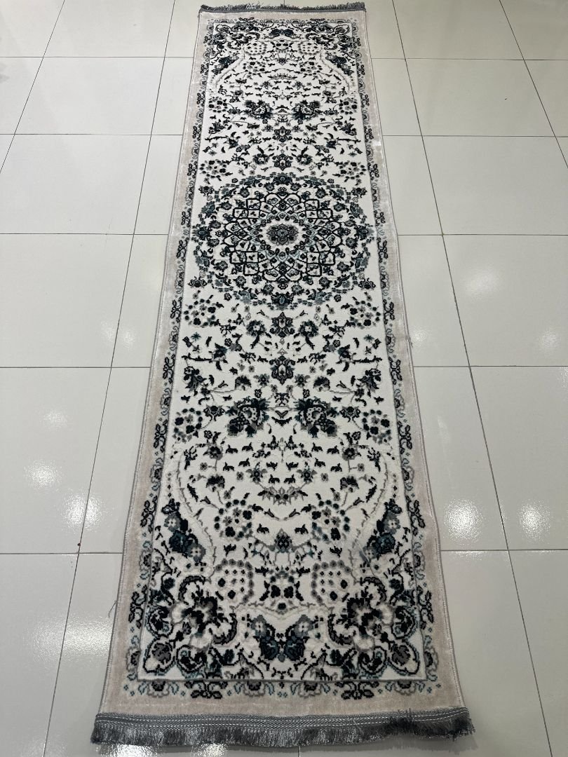 RUMI Beige Persian Medallion Turkish Runner Rug – 1.97 × 6.89 ft