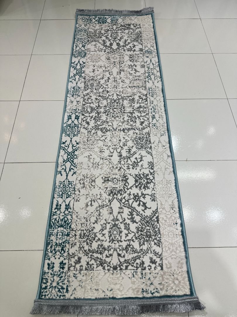 MIRA Distressed Blue Persian-Style Turkish Runner Rug – 1.97 × 5.91 ft