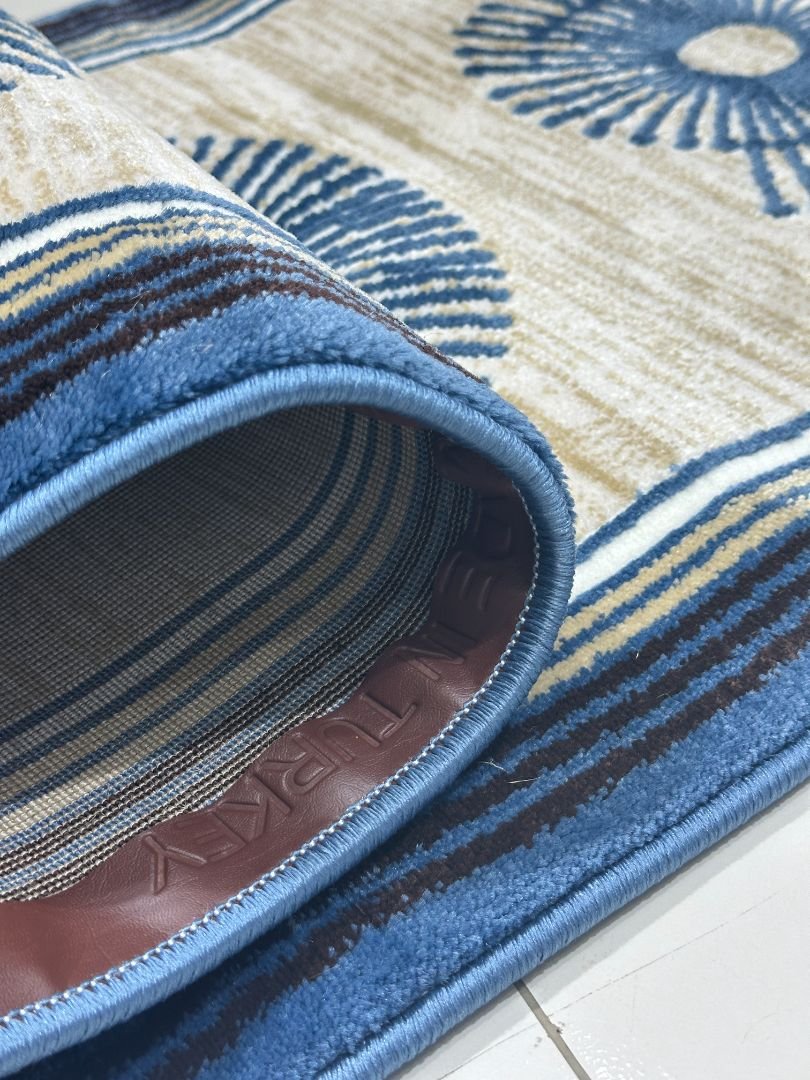 ORBIT Blue & Beige Modern Turkish Runner Rug – 1.97 × 4.91 ft - Image 5