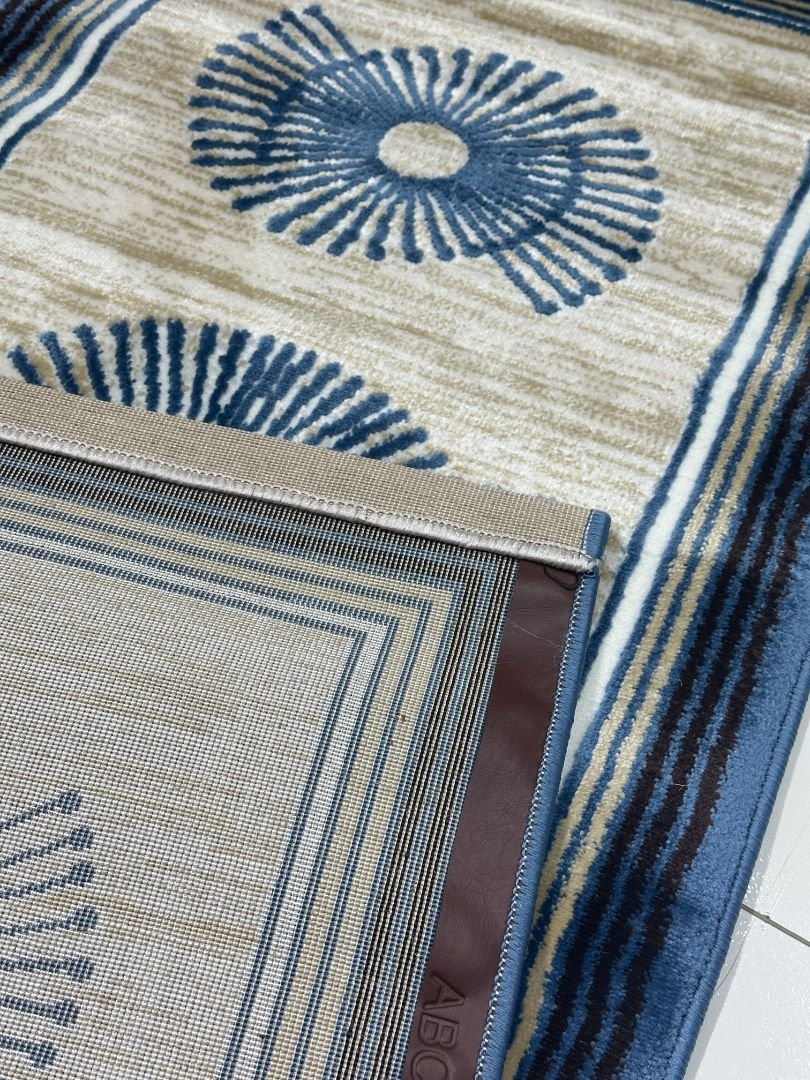 ORBIT Blue & Beige Modern Turkish Runner Rug – 1.97 × 4.91 ft - Image 6