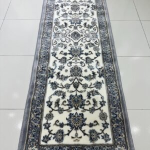 Silver Isfahan Premium Turkish Traditional Runner Rug – Grey & Ivory, 60 × 180 cm (2 × 5.9 ft)