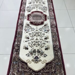 Maroon Sultana Premium Turkish Traditional Medallion Runner Rug – Maroon & Ivory, 60 × 180 cm (2 × 5.9 ft)