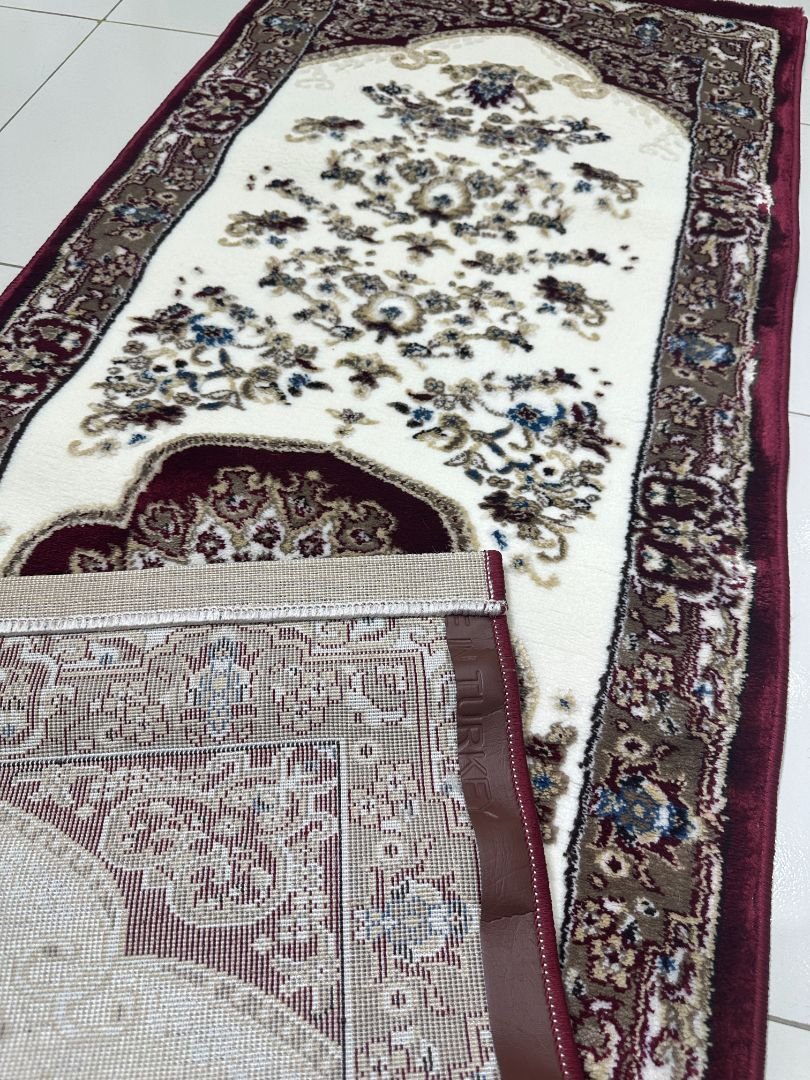 Maroon Sultana Premium Turkish Traditional Medallion Runner Rug – Maroon & Ivory, 60 × 180 cm (2 × 5.9 ft) - Image 5