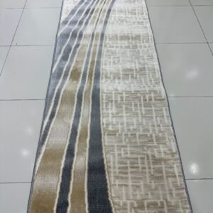 Urban Cascade Premium Turkish Abstract Runner Rug – Grey, Beige & Ivory, 60 × 180 cm (2 × 5.9 ft)