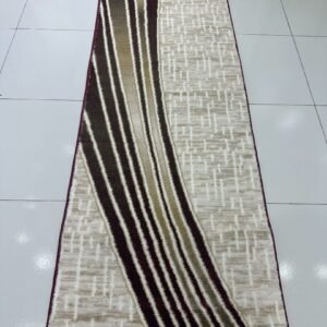 Burgundy Current Premium Turkish Abstract Runner Rug – Maroon, Beige & Ivory, 60 × 180 cm (2 × 5.9 ft)